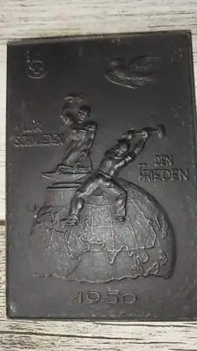 Lauchhammer Plakette Kunstguss 1950
