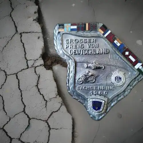 Grosser Preis von Deutschland emaillierte DDR Medaille  Sachsenring DDR 1960
