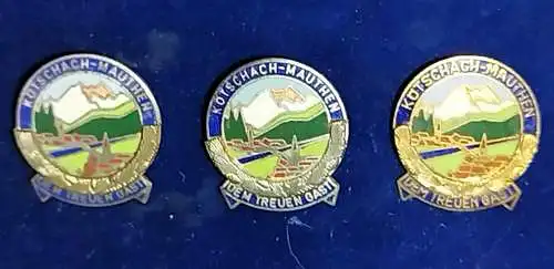E800/ 3x Anstecker  Brosche  Kötschach Mauthen dem treuen Gast emailliert 
