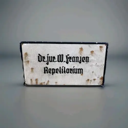 G629/ Altes Metall Schild REPETITORIUM Schule Universität Juristerei 37 X 20 