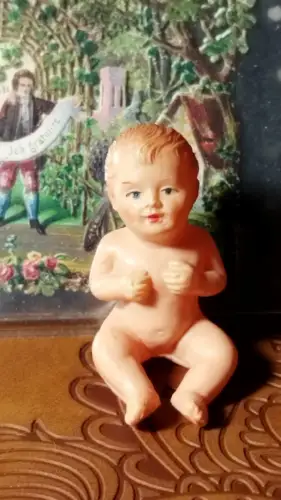 G675/ Kleines altes Celluloid Püppchen Babypuppe Minerva Gr 8