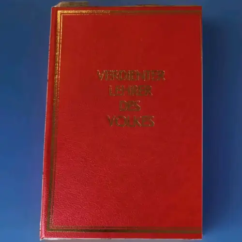 große Urkundenmappe VERDIENTER LEHRER mit Schachtel und Blankourkunde 