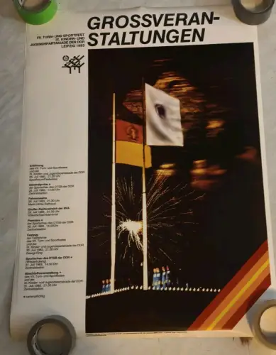 DDR Plakat Leipzig 1983-  Turn- und Sportfest (Spartakiade) 80x60 cm