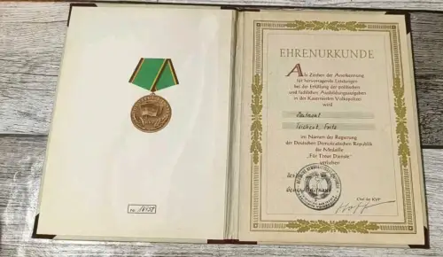 DDR, KVP, VP, Urkunde, Kasernierte Volkspolizei, Leutnant, 1955