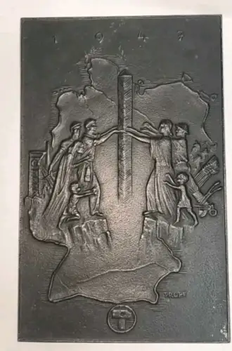 Lauchhammer Plakette Jahresplakette 1947 gespaltenes Deutschland R. Propf