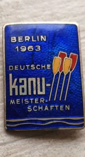 Emailliertes Abzeichen Deutsche Kanu Meisterschaften 1963 Berlin 