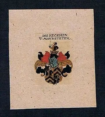 17.Jh. - Keckhen Maursteten Wappen Kupferstich Heraldik coat of arms heraldry
