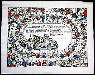 1870 Jeu de l'Oie Würfelspiel Spiel Game of Goose Gioco dell'Oca Wissembourg