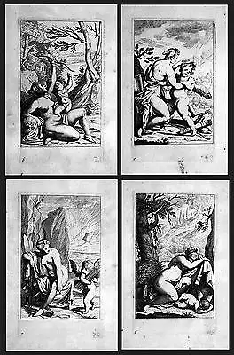 17. Jh. Odoardo Fialetti Venus and cupid / Engel 12 Radierungen etchings series