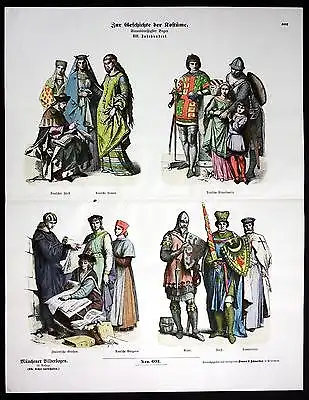 1890 13.Jh. Deutsches Reich Ritter Kostüme Deutschland Münchener Bilderbogen