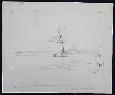 Carl Bender - Original Radierung signiert - München Landschaft etching signed