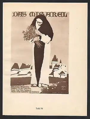 1925 - Ludwig Hohlwein Reklame Werbung Plakat Dibarkel Theater Nonne Mann Fest