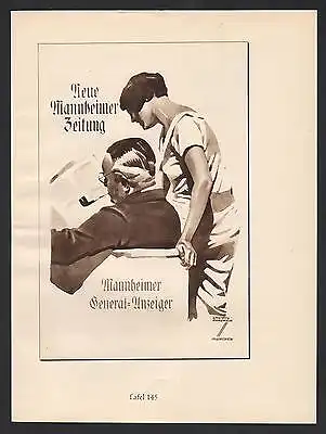 1925 - Ludwig Hohlwein Reklame Werbung Plakat Mannheim Zeitung Boccaccio Wien