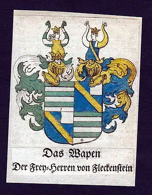 1750 - Fleckenstein Wappen Adel coat of arms heraldry Heraldik Kupferstic 126050