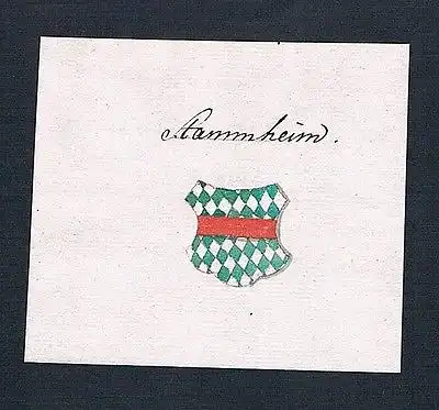 18. Jh. Stammheim Handschrift Manuskript Wappen manuscript coat of arms