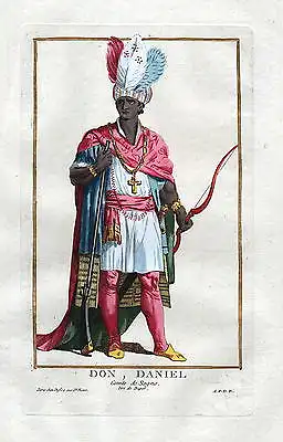 1779 Don Daniel Graf count Sogno Portrait costumes antique print Duflos