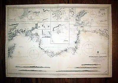 1921 Mediterranean Sea Greece Port Plateali Greece Griechenland map Karte Plan