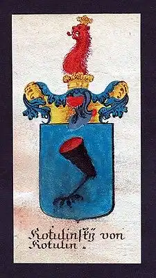 18. Jh. - Kottulinsky von Kotulin Böhmen Wappen coat of arms Manuskript