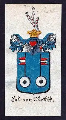 18. Jh - Lot von Kettik Böhmen Wappen coat of arms Manuskript