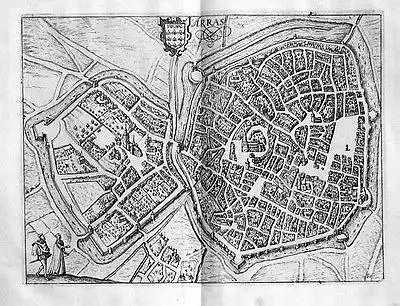 1625 - Arras Nord-Pas-de-Calais gravure estampe