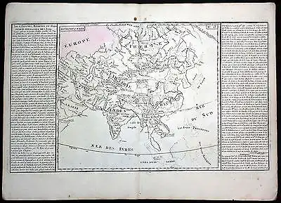 Ca 1780 Asia Asien lake China Korea Japan map Clouet antique print Kupferstich