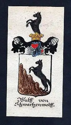 18. Jh - Wulff von Schwartzenwolf Böhmen Wappen coat of arms Manuskript