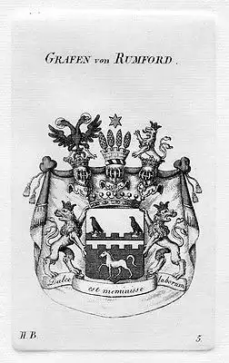 1820 - Rumford Wappen Adel coat of arms heraldry Heraldik Kupferstich