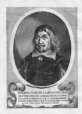 1700 - Philipp Streuff Streiff v. Lauenstein Portrait Kupferstich engraving