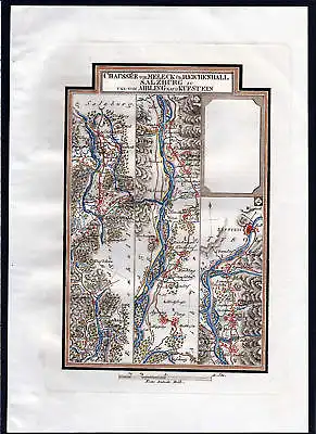 1796 Kufstein Oberaudorf Österreich Inn Karte Kupferstich antique print Riedl