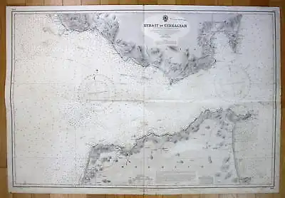 1953 Strait of Gibraltar Spanien Spain Morocco map