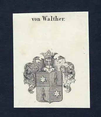 1820 Walther Wappen Adel coat of arms heraldry Heraldik Kupferstich engraving
