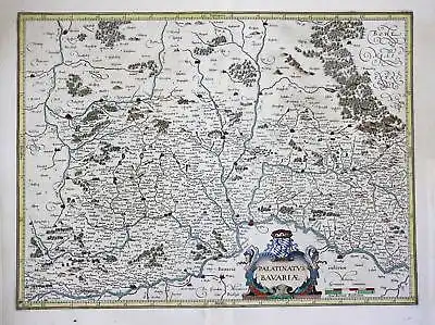 1662 Oberpfalz Neumarkt Straubing Regensburg Ingolstadt Kupferstich Blaeu Karte