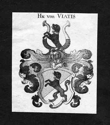 1820 - Viatis Wappen Adel coat of arms heraldry Heraldik Kupferstich