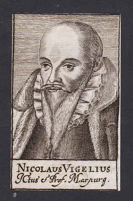 17. Jh. - Nikolaus Vigel / lawyer Jurist Marburg Portrait Kupferstich
