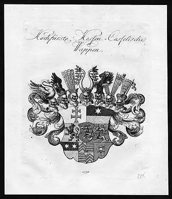 1790 - Hessen-Kassel Hessen-Cassel Wappen Adel coat of arms heraldry Heraldik
