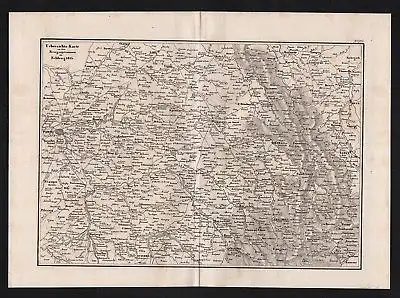 1840 - Paris Nancy Chaumont France Schlacht battle Karte map gravure Stahlstich