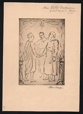 1927 - Max Lange - Original Radierung signiert München etching signed