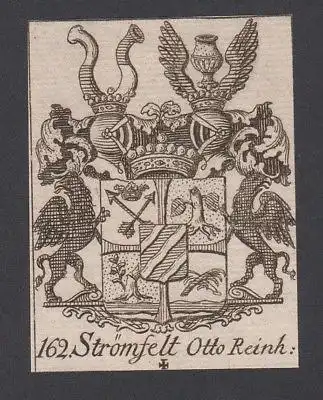 1750 - Stromfelt Otto Wappen vapen coat of arms Genealogie Heraldik Kupferstich