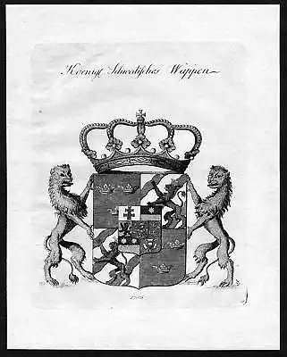 1786 Schweden Sverige Sweden Wappen coat of arms Heraldik heraldry Kupferstich