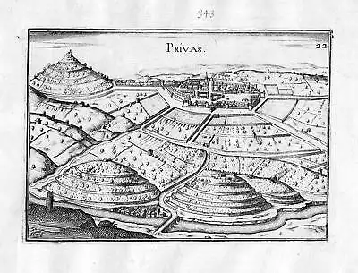 1634 Privas Auvergne-Rhone-Alpes Tassin gravure estampe Kupferstich engraving
