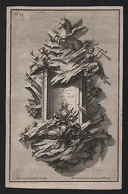 1720 Rahmen frame Silber silver silversmith design baroque etching Kupferstich