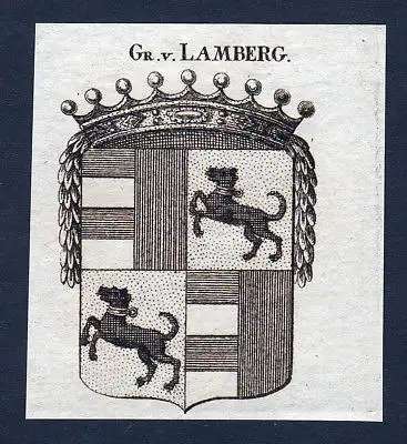 1820 Lamberg Wappen Adel coat of arms heraldry Heraldik Kupferstich engra 143352