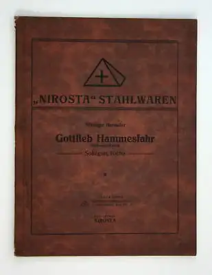 1925 Gottlieb Hammesfahr "Nirosta" Stahlwaren Solingen Besteck Katalog Messer