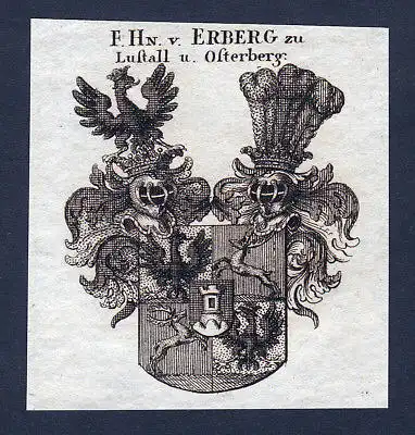Erberg Lustall Osterberg Wappen Adel coat of arms Heraldik Kupferstich engraving