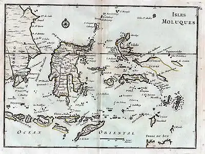 1767 Maluku Islands Indonesia Karte map Kupferstich antique print Le Rouge