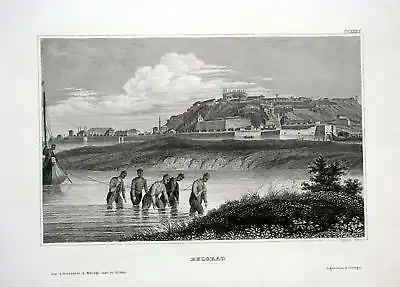 Ca. 1850 Belgrad Belgrade Serbien Serbia view Ansicht Stahlstich antique print