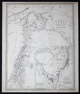 1843 Syria Syrien Cyprus Zypern Palestine Palästina SDUK Karte map