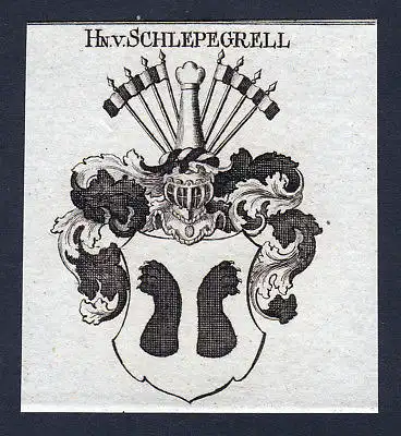 1820 Schlepegrell Wappen Adel coat of arms Heraldik Kupferstich engraving