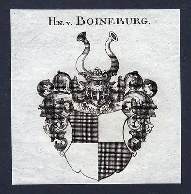 Ca. 1820 Boyneburg Boineburg Wappen Adel coat of arms Kupferstich antique print