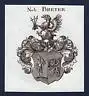Ca. 1820 Breyer Wappen Adel coat of arms Kupferstich antique print herald 144154
